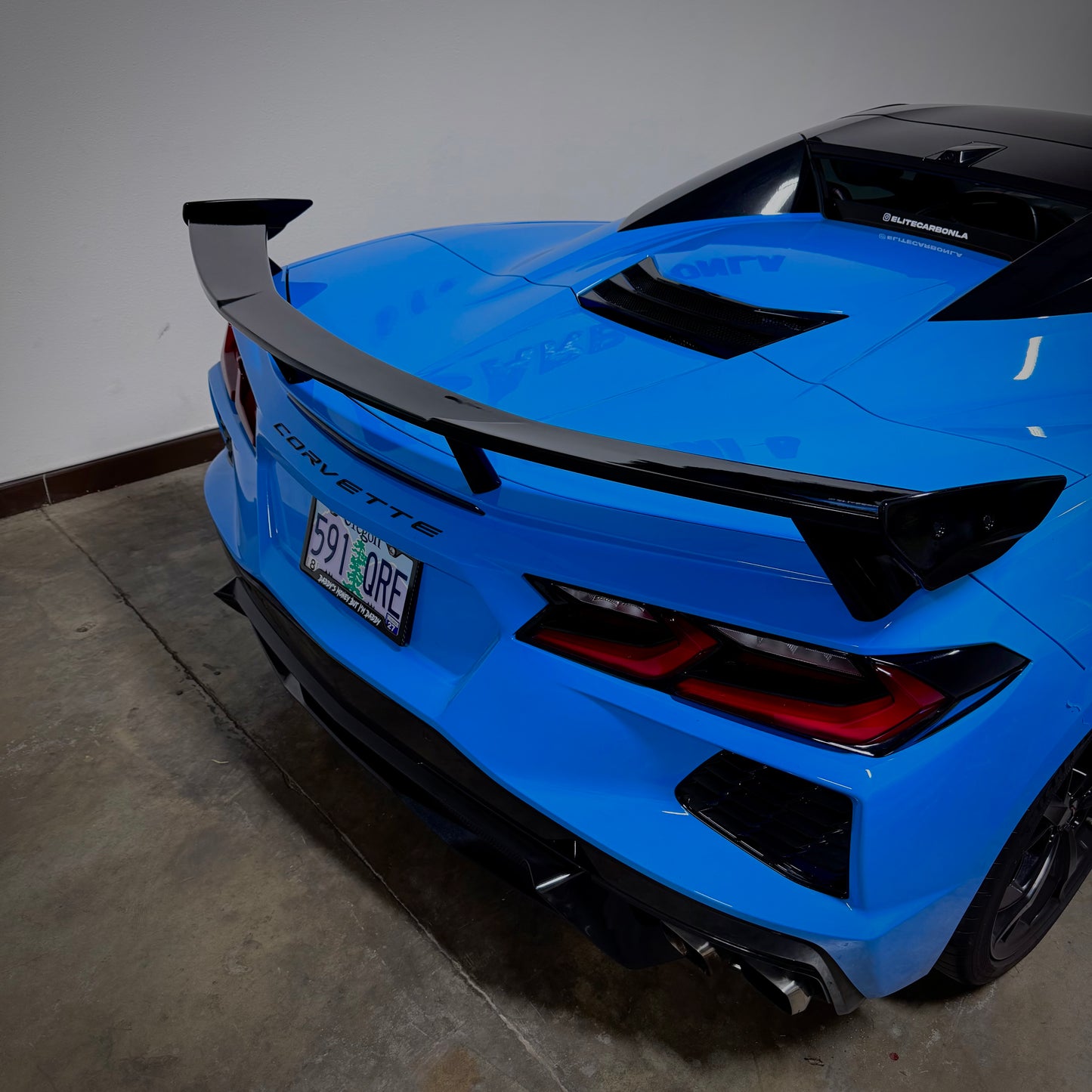 Gloss Black Rear High Wing Spoiler - C8 Corvette