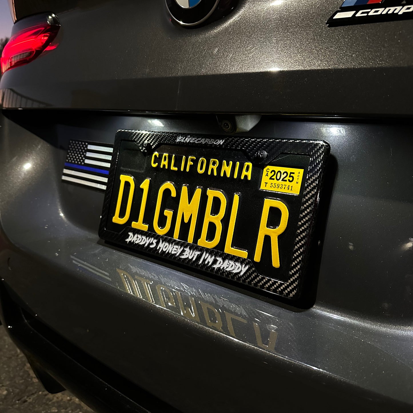 “Daddy's Money But I'm Daddy" Carbon Fiber Plate Frame