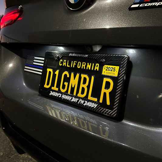 “Daddy's Money But I'm Daddy" Carbon Fiber Plate Frame