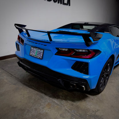 Gloss Black Rear High Wing Spoiler - C8 Corvette