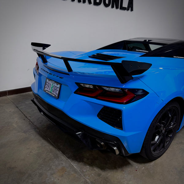 Gloss Black Rear High Wing Spoiler - C8 Corvette