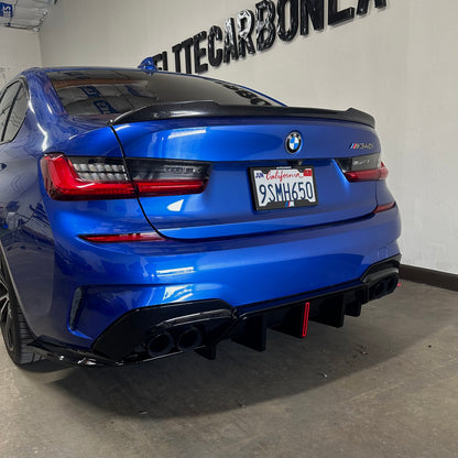 GLOSS BLACK F1 STYLE REAR DIFFUSER - 2019-2022 BMW G20 3 SERIES PRE-LCI