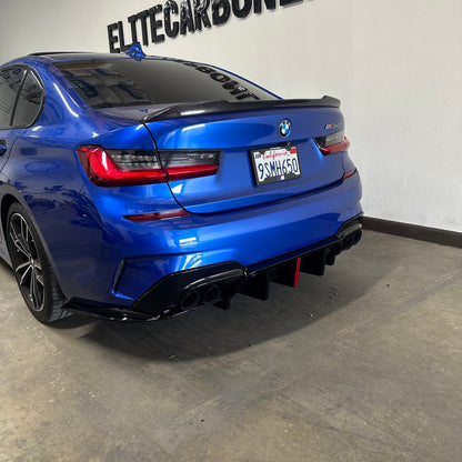 GLOSS BLACK F1 STYLE REAR DIFFUSER - 2019-2022 BMW G20 3 SERIES PRE-LCI