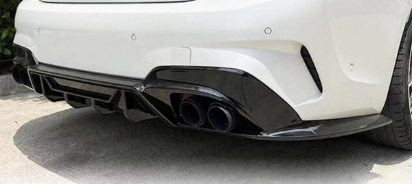 GLOSS BLACK REAR DIFFUSER - 2019-2022 BMW G20 3 SERIES PRE-LCI