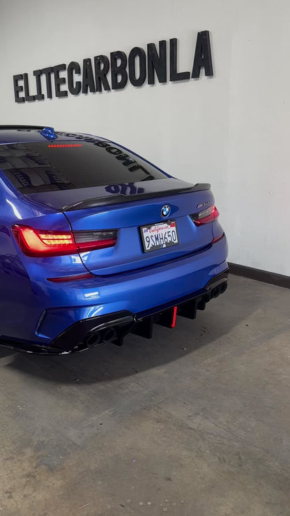 GLOSS BLACK F1 STYLE REAR DIFFUSER - 2019-2022 BMW G20 3 SERIES PRE-LCI